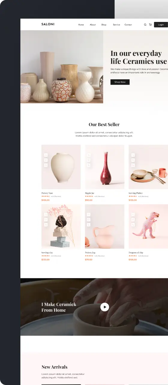 Ceramic E-commerce Landing Page